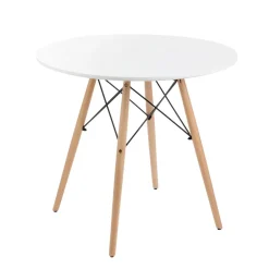 Stol Tavolo Naturalny Z Bialym Blatem 60 48Cm