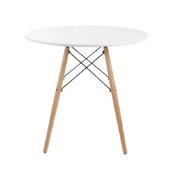 Stol Tavolo Naturalny Z Bialym Blatem 60 48Cm