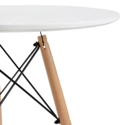 Stol Tavolo Naturalny Z Bialym Blatem 60 48Cm