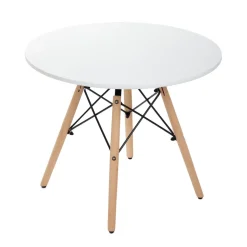 Stol Tavolo Naturalny Z Bialym Blatem 80X72Cm