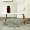 Stol Travesa Naturalny Z Bialym Blatem 110X60X45Cm