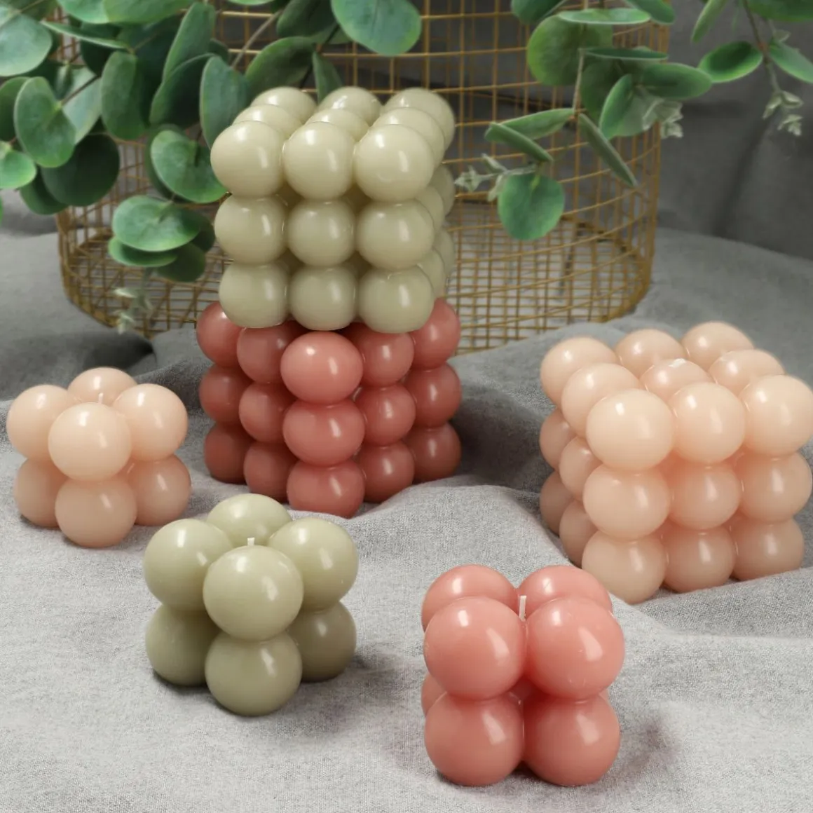 Swieca Bubble Jasnorozowa 6X6X6 Cm