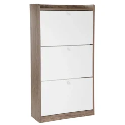 Szafka Na Buty Eira Z Bialymi Frontami 60X24X114 Cm