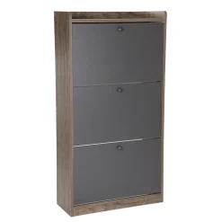Szafka Na Buty Eira Z Czarnymi Frontami 60X24X114 Cm