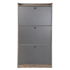 Szafka Na Buty Eira Z Czarnymi Frontami 60X24X114 Cm