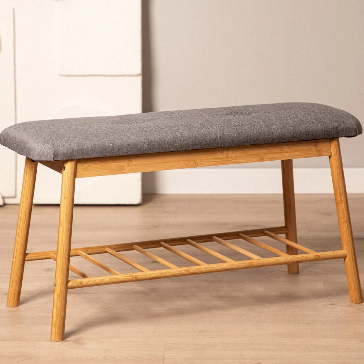 Szafka Na Buty Truo Bambusowa Naturalna 84X30X45 Cm