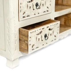 Szafka Rtv Banhi Lite Drewno Mango Zlobione 150X40X60 Cm