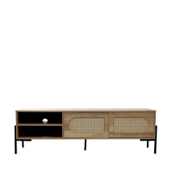 Szafka Rtv Haga Z Rattanem I Z Metalowymi Nogami 140X40X44 Cm
