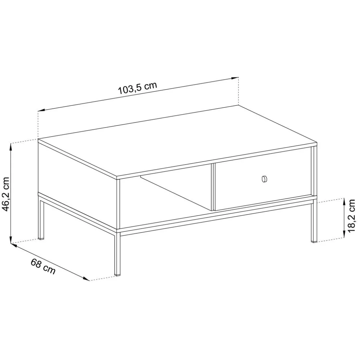 Szafka Rtv Mono! Bordowa 103,5X46,2X68 Cm