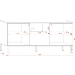 Szafka Rtv Tivoli! Czarny/Dab Wotan 140X42X65 Cm