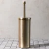 Szczotka Do Wc Nausa Zlota Z Ozdobnymi Wytloczeniami 10X10X38 Cm