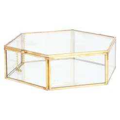 Szkatulka Na Bizuterie Grazia Szesciokatna Zlota 17X16X5 Cm