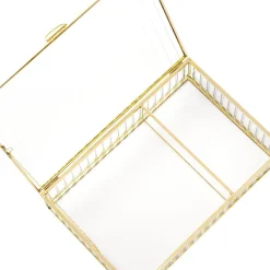 Szkatulka Na Bizuterie Grazia Ze Szkla Prazkowanego 23X15X5 Cm