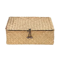 Szkatulka Na Bizuterie Talulah Pleciona Naturalna 25X20X9 Cm