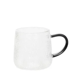 Szklanka Amber Mlotkowane Szkło Z Czarnym Uchem 0,35 L