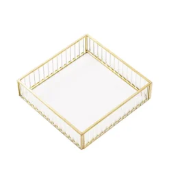 Taca Dekoracyjna Grazia Ze Szkla Prazkowanego 18X18X4,5 Cm