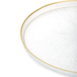 Talerz Monze Transparentny Ze Zlota Obwodka 28 Cm
