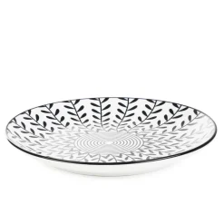 Talerz Navia Deserowy Czarny W Listki 19 Cm
