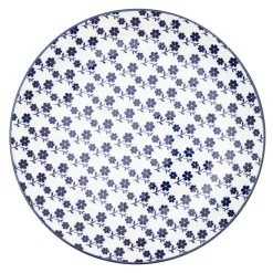 Talerz Navia Obiadowy Granatowy W Kwiatuszki 27 Cm