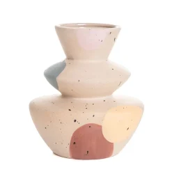 Wazon Maasai Ceramiczny W Kolorowe Plamy 14X9X15,5 Cm