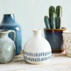 Wazon Serena Ceramiczny Z Niebieskimi Kreseczkami 13X13X15 Cm