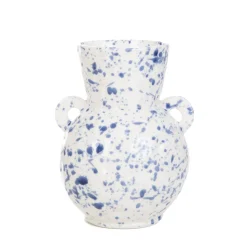 Wazon Serena Z Uszami W Niebieskie Plamki 15,5X14X20 Cm