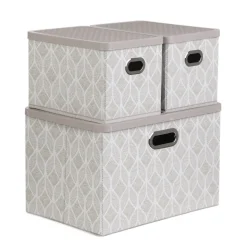 Zestaw Koszy Do Przechowywania Nola Bezowych 1X39X27X17 Cm 2X18X26X17 Cm