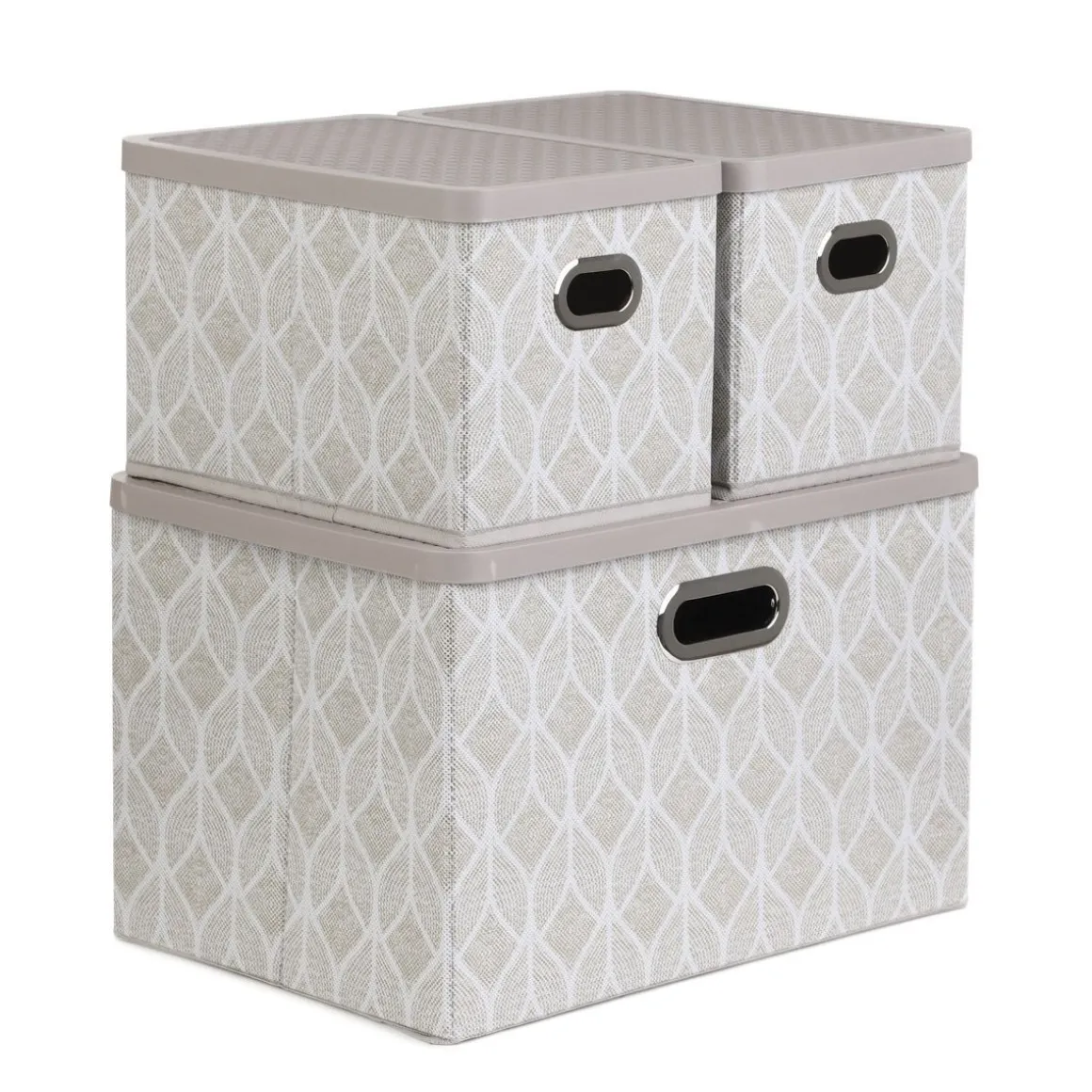 Zestaw Koszy Do Przechowywania Nola Bezowych 1X39X27X17 Cm 2X18X26X17 Cm