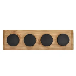 Zestaw Przyprawnikow Bambou Bambusowych Na Stojaku 4 Sloiczki 26X7,5 Cm