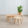 Zestaw Stolikow Kawowych Jatil Naturalny 120X40X43\\40X40X35,5 Cm