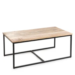 Zestaw Stolikow Kawowych Maya Lite Drewno Mango + Metal 110X60X45 Cm/50X50X40Cm