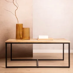 Zestaw Stolikow Kawowych Maya Lite Drewno Mango + Metal 110X60X45 Cm/50X50X40Cm