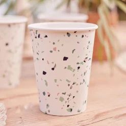 Zestaw Terrazzo Kubkow Papierowych 250 Ml 8 Szt.