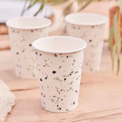 Zestaw Terrazzo Kubkow Papierowych 250 Ml 8 Szt.